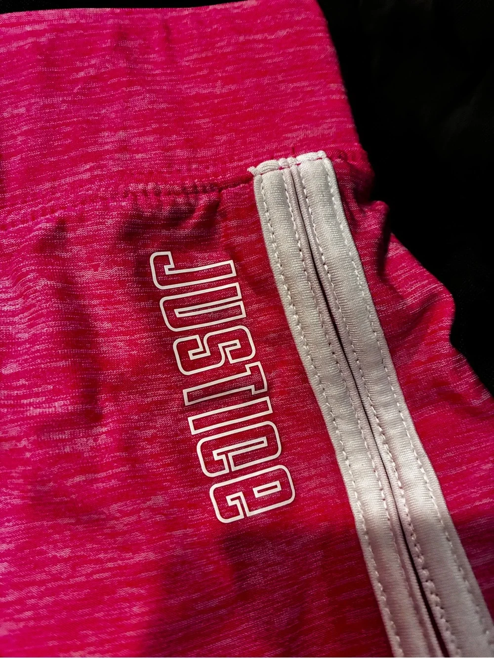 Justice Hot Pink Athletic Shorts with White Trim